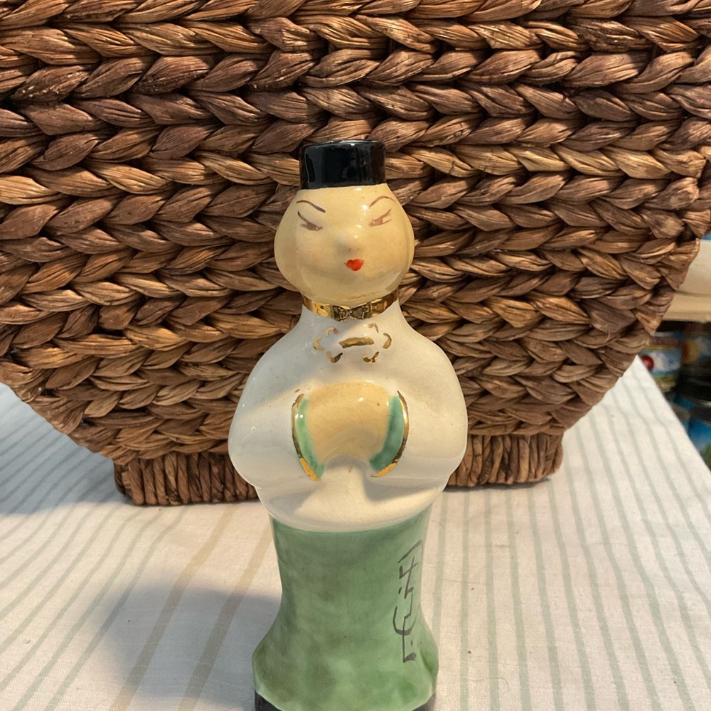 Vintage ceramic sprinkler bottle, no top